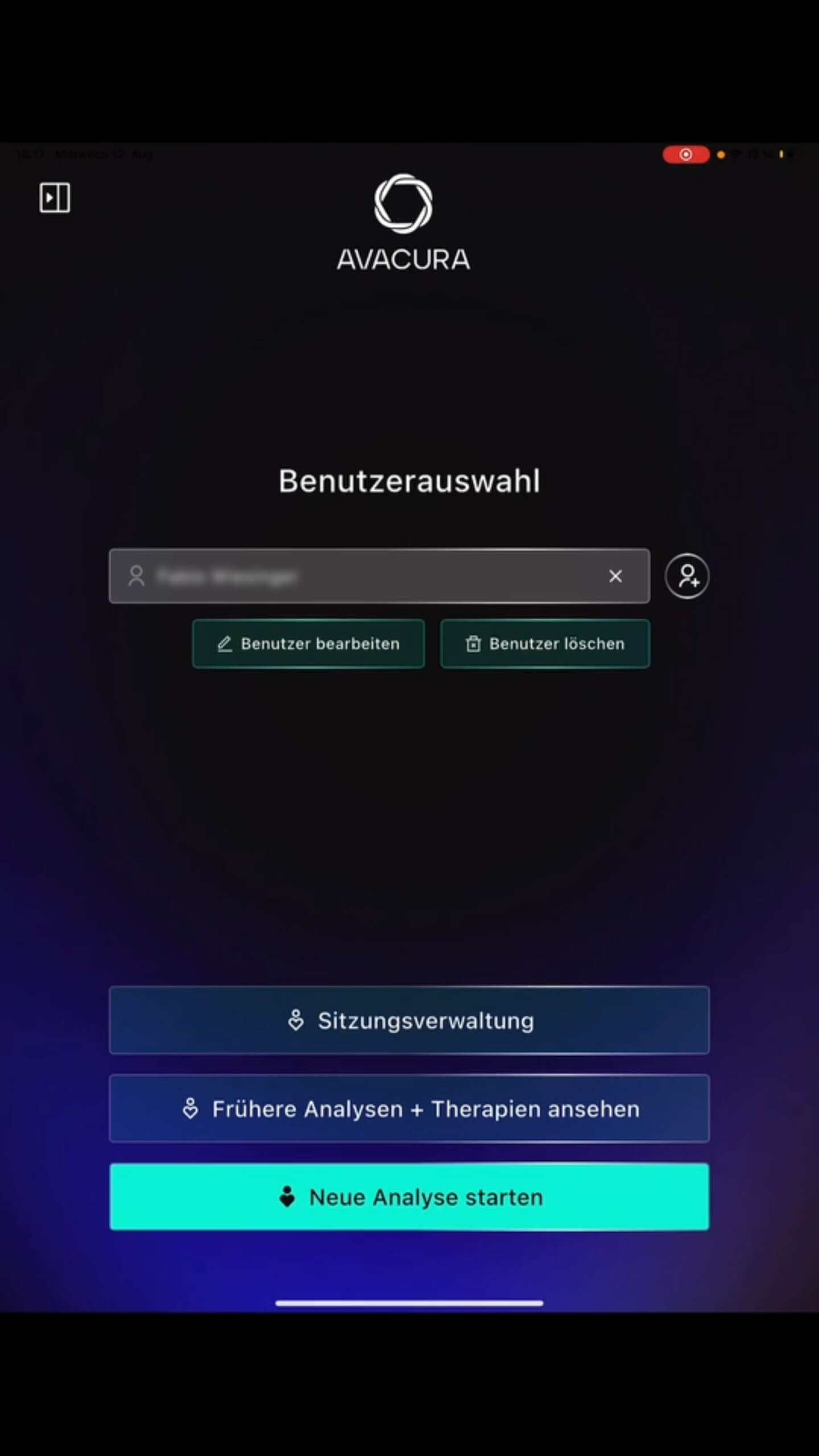 AVACURA App Nutzerprofil